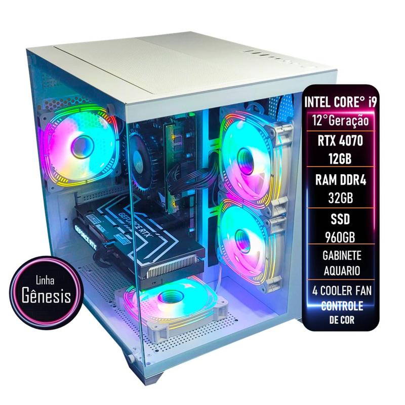 PC Gamer Intel Core i9 12 Geração RTX 4070 12GB RAM DDR4 32GB SSD
